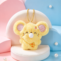 Breloques en peluche personnalisées mignonnes de dessins animés, série souffleur de bulles, pendentifs anti-stress pour sacs avec chaîne perlée, porte-clés cadeau pour enfants