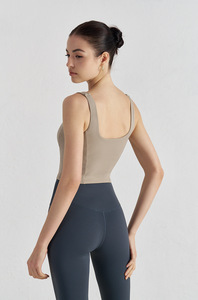 Aoyema Sports Wear Soft Workout U Back Sports <strong>Bra</strong> Crop <strong>Top</strong> Sports Gym Women Yoga tank <strong>Top</strong> <strong>With</strong> <strong>Built</strong> <strong>in</strong> <strong>Bra</strong> - Product Image 4