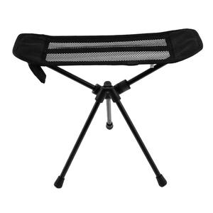 Chaise lune d'extérieur avec repose-pieds en alliage d'aluminium, pliable, portable, pour jardin, inclinable, noir/gris, forme triangulaire, 40x45cm - Product Image 3
