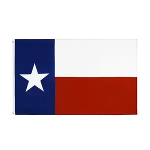 Personalizado 100% poliéster 3x5ft TX Texas State Flag Promoción al aire libre Impresión digital banderas para exhibición