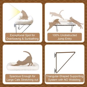 Kat Venster Baars-100% Metalen Ondersteund Van Hieronder-Wordt Geleverd Met Warm Ruime Huisdier <span class=keywords><strong>Bed</strong></span>-Kat Venster Hangmat voor Grote Katten & Kit - Product Image 5