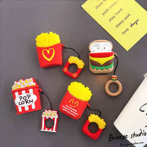 Chip delle Patate Fritte Hamburger del Trasduttore Auricolare Del Fumetto di Protezione Della Copertura <span class=keywords><strong>Per</strong></span> <span class=keywords><strong>Airpods</strong></span> Custodia In Silicone - Product Image 2