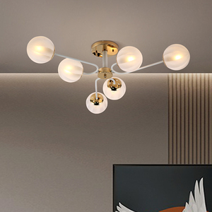 Camera da letto in stile nordico di tendenza camera da letto negozio di abbigliamento per la casa lampada a sospensione moderna in vetro a sospensione - Product Image 4