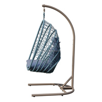 Fauteuil suspendu d'extérieur en acier tressé en corde, pliable et plat, pour jardin et patio