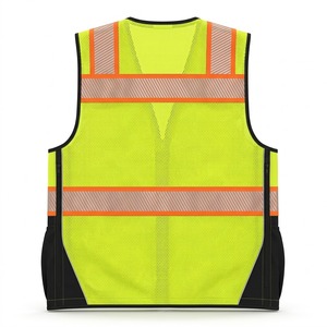 Chaleco de Seguridad CITICITY Personalizable para Construcción, Reflectante, con Parte Inferior Negra, para Ingenieros y Topógrafos, Bicolor, con Bolsillo Trasero - Product Image 3
