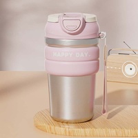 Vaso Térmico de 450 ml con Doble Pared y Aislamiento al Vacío, Diseño Moderno, Reutilizable, de Acero Inoxidable, Resistente a Caídas, Portátil