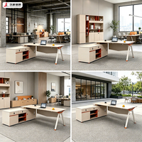 JIUSHUN Ceo Luxury Modern Design Boss Office Furniture Manager Desk Table L Shaped Executive Desk