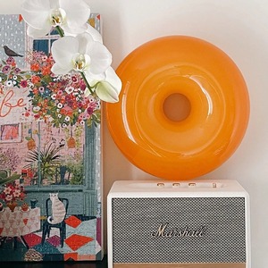 Donut Shaped Table <b>Lamp</b> Orange <b>Led</b> Touch Control Bedside <b>Light</b> Ambient Lighting For Bedroom - Product Image 3