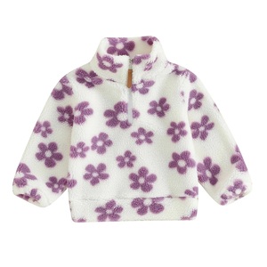 Automne hiver fabuleux sherpa bébé enfants garçon <span class=keywords><strong>manteau</strong></span> enfant en bas âge enfants rétro fleurs sherpa veste - Product Image 1
