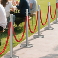 Poteau de Sécurité Routière Portable en Acier Inoxydable, Barrière de Contrôle des Foules, Corde et Poteau
