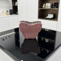 Miroir compact papillon scintillant, miroir de voyage portable double face en acier inoxydable avec un design de forme unique