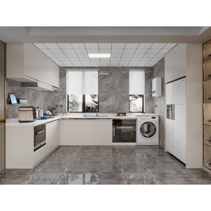 Set di Mobili da Cucina Modulari Moderni in Laccato Bianco/Acrilico con Design Gratuito per 48 Ore, per Appartamenti e Sale da Pranzo, Prodotti in Cina - Product Image 6
