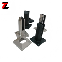 Marine-Edelstahl SS2205 Quadratischer Glas-Spigot für DIY-Installation ohne Bohren, 12mm Glasplatte, Poolgeländer, rostbeständig