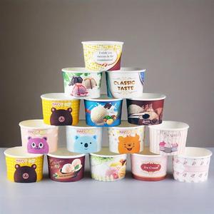 Bol en papier jetable avec motif floral, imprimé sur mesure, qualité alimentaire, simple paroi, pour emballage de restauration rapide - Product Image 2