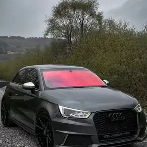 Pellicola Oscurante BKE Sunset Burning Sky <span class=keywords><strong>Red</strong></span> Chameleon per Finestrini Auto, Rosa Nano Ceramica Solare Colorata Blu PET, 99% di Protezione UV e IR - Product Image 2