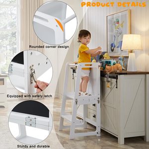 Torre di Apprendimento in Legno per Bambini, Sgabello da Cucina per l'Apprendimento e l'Autonomia dei Bambini - Product Image 3