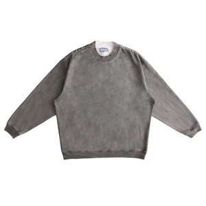 T-shirts à manches longues surdimensionnés pour hommes, personnalisés, style streetwear, teints aux pigments, délavés, effet soleil, usés, 425 GSM - Product Image 3