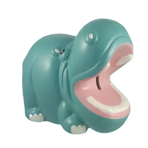 Custom เซรามิคสีเขียว Piggy Bank สไตล์ Hippo กล่องเงินยักษ์ Piggy Bank สำหรับเด็ก