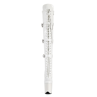 Stivali da ballo in PU con tacco alto 20 CM, tacco a spillo sottile, plateau, tre fibbie, lacci e cerniera, altezza personalizzabile
