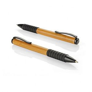 Creative ECO Bamboo <b>Ballpoint</b> <b>Pen</b> Wholesale Spin Soft Rubber Grip With Custom Logo Advertising Printed for Stationery - Product Image 1