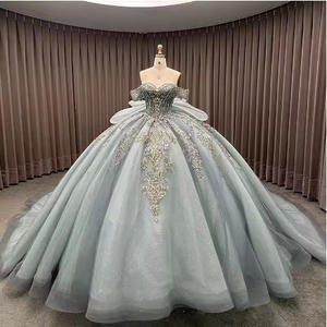 Robes de Quinceanera <span class=keywords><strong>pas</strong></span> <span class=keywords><strong>cher</strong></span> <span class=keywords><strong>robe</strong></span> de bal à épaules dénudées en tulle bleu royal pour <span class=keywords><strong>robe</strong></span> de bal en gros - Product Image 1