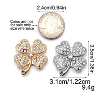 Cubrebotones Xuya, Nuevo Estilo, con Incrustaciones de Diamantes, Trébol de Cuatro Hojas, Metal, Tipo Broche, Elegante y de Alta Gama