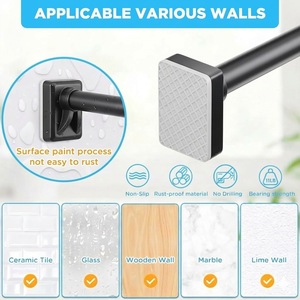 YIJIALE Fabricant ODM – Tringle à <span class=keywords><strong>rideau</strong></span> compacte sans perçage, à tension, antirouille, pour chambre, placard, balcon – Faible coût de transport - Product Image 6