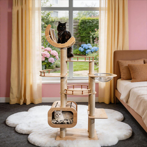 Multi Level <strong>Cat</strong> Tree <strong>With</strong> Wooden Frame Space Capsule <strong>Bed</strong> Sisal <strong>Scratching</strong> <strong>Posts</strong> And Perches For Indoor Use - Product Image 4