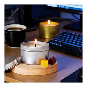 Boîte élégante pour bougie mate avec couvercle métallique, idéale pour le remplissage de cire personnalisée, la marque privée et la présentation de collection - Product Image 2