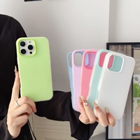 Coque de Téléphone Souple Antichoc en TPU Givré Couleur Bonbon Vibrante 2 en 1 Coque de Téléphone Mobile Couleur Unie pour iPhone 17 16 15 14 13