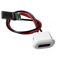 USB Typ-C Buchse auf V8-Stecker Einrastbare Panelmontage USB-C Stromkabel 2-polig Buchse auf Stecker