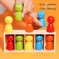 Tahmin et ben Peg bebek oyunu renk eşleştirme oyunu mantıksal düşünme eğitimi Montessori ahşap eğitici oyuncak kör kutu çocuklar için