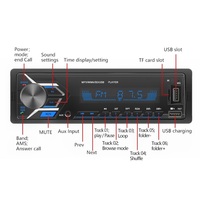 1 reproductor MP3 para coche Din SD, radio estéreo para coche, FM, receptor de entrada auxiliar, USB con audio BT