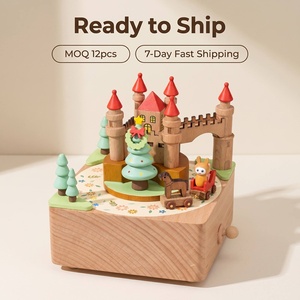 Boîte à musique en bois prête à être expédiée, mouvement Yunsheng, cadeau d'anniversaire ou <span class=keywords><strong>de</strong></span> Noël pour les enfants <span class=keywords><strong>de</strong></span> 5 à 10 ans, MOQ faible, 12 pièces - Product Image 3