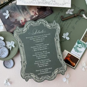 Juego de Invitaciones de Boda Barrocas Vintage Personalizadas, Tarjetas de Invitación de Lujo con Sobres, MOQ Bajo Disponible - Product Image 2