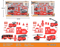 Véhicules de pompier et engins de chantier moulés sous pression pour enfants, ensembles de voitures jouets à l'échelle 1:48, pour les 2-7 ans, unisexe, vente chaude