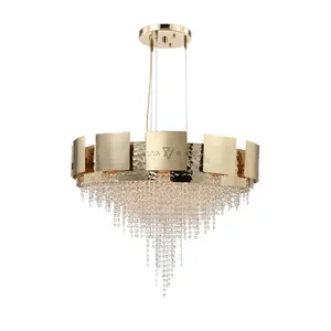 2024 Modern light chandelier villa round Copper gold and Crystal Chandelier is CHANDELIER light