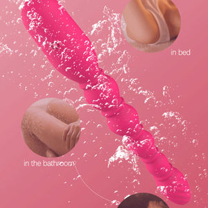 Розовый ручной вибратор для точки G из жидкого силикона, водонепроницаемый, анальные шарики для мужчин и женщин, вибраторы для пар, мастурбация, секс-игрушки для взрослых - Product Image 3