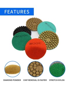 Disques de ponçage diamantés à liant résineux de 4 pouces et 8 mm d'épaisseur <span class=keywords><strong>pour</strong></span> <span class=keywords><strong>le</strong></span> polissage des sols en <span class=keywords><strong>béton</strong></span> et la rénovation de terrazzo et de pierre - Product Image 6