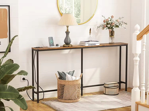 Narrow Entryway Skinny Hallway Behind Couch <strong>Table</strong> <strong>Console</strong> <strong>Table</strong> <strong>with</strong> Outlet Sofa <strong>Table</strong> <strong>with</strong> Charging Station - Product Image 2