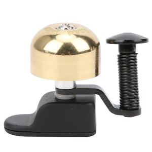 Petite sonnette de vélo en laiton pour VTT, à clipser sur guidon incurvé, son clair et distinctif, dorée - Product Image 1
