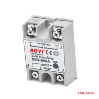 Relais statique monophasé AOYI SSR-60DA 60A 24-380VAC 3-32VDC