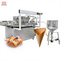 Machine à gaufres électrique à 12 moules pour la production de petits gaufres roulés, de cornets de crème glacée et de bols à gaufres, usage commercial