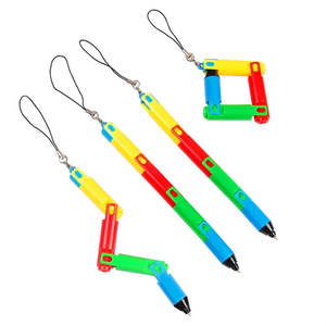 BECOL toptan komik canlı katlanabilir dekorasyon tükenmez kalem bükülebilir katlanabilir deforme plastik tükenmez kalem çocuklar için hediye - Product Image 1