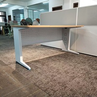 Bureau de direction Yeddkin - Bureau d'ordinateur moderne modulaire multifonction avec plateau en bois et pieds en fer robustes - Garantie 3 ans