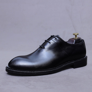 Men's formal business round-top <b>elastic</b> <b>laced</b> men's formal banquet wedding leather shoes trendy men's shoes - Product Image 5