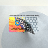 Label Kemasan Perekat Vinyl Holografik Anti Pemalsuan dengan Hot Stamping Barcode Holo untuk Printer