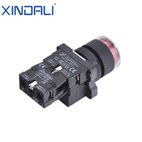 Interrupteurs à bouton-poussoir LAY5-EW3472 10A avec voyants LED, étanches IP54, à tête plate et ronde, 220V