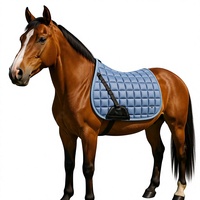 Tapis de Selle d'Équitation Écologique de Haute Qualité en Polycoton avec Logo Personnalisé, Durable, Respirant et à Séchage Rapide pour Chevaux