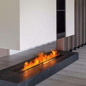 Cheminée électrique à atomisation 3D intégrée pour villa de luxe importée, ultra-mince en acier inoxydable, décorative pour salon et chambre - Product Image 3